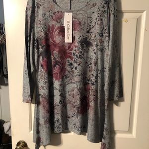 Floral knit tunic